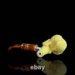 Kenan Large Owl Pipe block Meerschaum Handmade New W Case#702