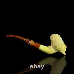 Kenan Large Owl Pipe block Meerschaum Handmade New W Case#702