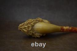 Kenan Large Size Skull Pipe W Beard Block Meerschaum-Handmade NEW W CASE#573