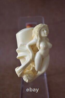 Kenan Nude Lady & Angel Pipe block Meerschaum Handmade New Custom Case#1701