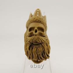 King Skull Block Meerschaum Pipe, With Case, Unique Meerschaum Pipes