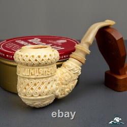 Kudret Gezer Block Meerschaum Freehand Real Horn Saddle Stem