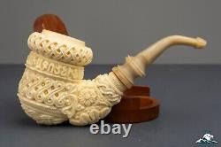 Kudret Gezer Block Meerschaum Freehand Real Horn Saddle Stem