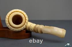 Kudret Gezer Block Meerschaum Freehand Real Horn Saddle Stem