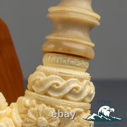 Kudret Gezer Block Meerschaum Freehand Real Horn Saddle Stem