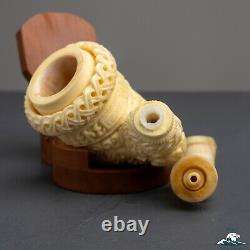 Kudret Gezer Block Meerschaum Freehand Real Horn Saddle Stem