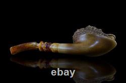 L Angry Alpha Wolf Pipe By Kenan new-block Meerschaum Handmade W Case+tamper1669
