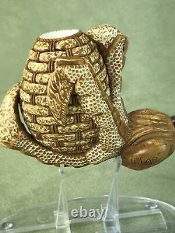 L ORNATE EGG IN CLAW Block Meerschaum-NEW W CASE#177 Free Shipping