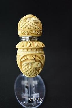 L Ornate Calabash Pipe W Wind Cap BLOCK MEERSCHAUM-NEW-HAND CARVED W Case#485