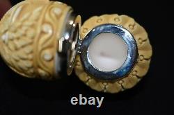 L Ornate Calabash Pipe W Wind Cap BLOCK MEERSCHAUM-NEW-HAND CARVED W Case#485