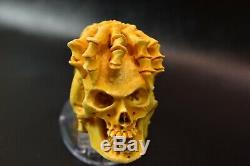 L SIZE Reverse Skull Pipe BY SADIK YANIK Block Meerschaum-NEW W CASE#1115