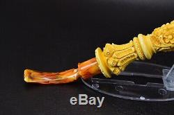 L SIZE Reverse Skull Pipe BY SADIK YANIK Block Meerschaum-NEW W CASE#1115