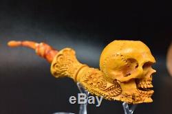Skull  Figure Tamper By SADIK YANIK New Handmade Block Meerschaum 