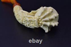 L Size Skull Pipe W Skeleton Hand SADIK YANIK Block Meerschaum-NEW W CASE#1152