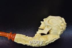 L Size Skull Pipe W Skeleton Hand SADIK YANIK Block Meerschaum-NEW W CASE#1152