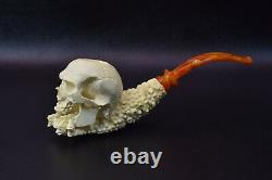 L Size Skull Pipe W Skeleton Hand SADIK YANIK Block Meerschaum-NEW W CASE#1155