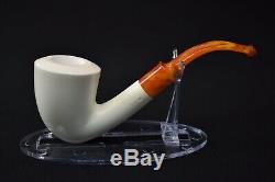 L Smooth Acorn Pipe By Tekin-new-block Meerschaum Handmade W Case#746 Tamper