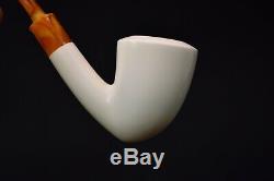 L Smooth Acorn Pipe By Tekin-new-block Meerschaum Handmade W Case#746 Tamper