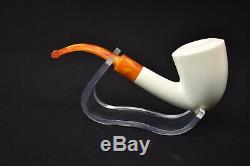 L Smooth Acorn Pipe By Tekin-new-block Meerschaum Handmade W Case#746 Tamper