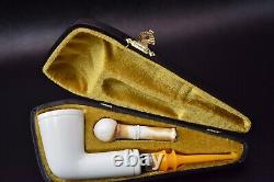 L Smooth Billiard Pipe By Tekin-new-block Meerschaum Handmade W Case#80 Tamper