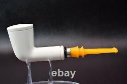 L Smooth Billiard Pipe By Tekin-new-block Meerschaum Handmade W Case#80 Tamper