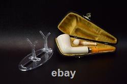 L Smooth Billiard Pipe By Tekin-new-block Meerschaum Handmade W Case#80 Tamper