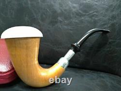 LARGE CALABASH PIPE & SMOOTH BLOCK MEERSCHAUM BOWL & SILVER SPIGOT SYSTEM az2