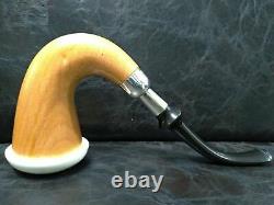 LARGE CALABASH PIPE & SMOOTH BLOCK MEERSCHAUM BOWL & SILVER SPIGOT SYSTEM az2