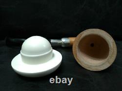 LARGE CALABASH PIPE & SMOOTH BLOCK MEERSCHAUM BOWL & SILVER SPIGOT SYSTEM az2