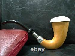 LARGE CALABASH PIPE & SMOOTH BLOCK MEERSCHAUM BOWL & SILVER SPIGOT SYSTEM az2