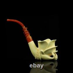 Lady Hand Holds Rose Smoking Pipe, block Meerschaum New Handmade Custom Case#596