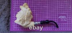 Lady Handmade Block Meerschaum Silvery Army Pipe