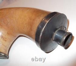 Large Antique 19th Century Block Meerschaum Tobacco Pipe Bowl, Silver Victorian