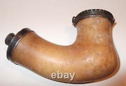 Large Antique 19th Century Block Meerschaum Tobacco Pipe Bowl, Silver Victorian