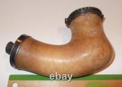 Large Antique 19th Century Block Meerschaum Tobacco Pipe Bowl, Silver Victorian