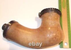 Large Antique 19th Century Block Meerschaum Tobacco Pipe Bowl, Silver Victorian