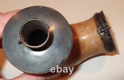 Large Antique 19th Century Block Meerschaum Tobacco Pipe Bowl, Silver Victorian