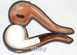 Large Astley Genuine Block Meerschaum Bent + Cased + Amberine M/p Nos