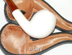 Large Astley Genuine Block Meerschaum Bent + Cased + Amberine M/p Nos