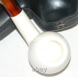 Large Astley Genuine Block Meerschaum Bent + Cased + Amberine M/p Nos