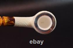 Large Bent Egg Pipe By Tekin-new-block Meerschaum Handmade W Case#-1360 W Silver