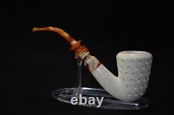 Large Billiard Pipe By H EGE new-block Meerschaum Handmade W Case#529