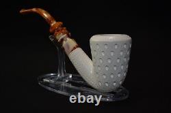 Large Billiard Pipe By H EGE new-block Meerschaum Handmade W Case#529