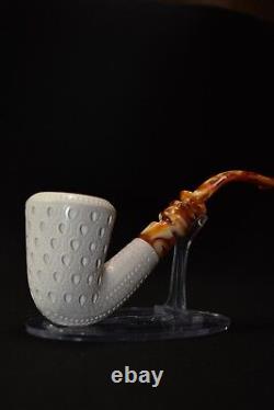 Large Billiard Pipe By H EGE new-block Meerschaum Handmade W Case#529