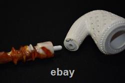 Large Billiard Pipe By H EGE new-block Meerschaum Handmade W Case#529