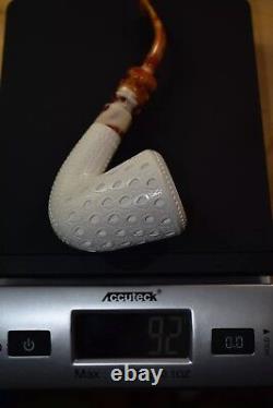 Large Billiard Pipe By H EGE new-block Meerschaum Handmade W Case#529