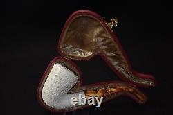 Large Billiard Pipe By H EGE new-block Meerschaum Handmade W Case#529