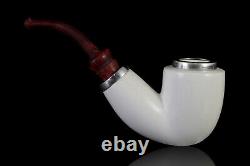 Large Block Meerschaum Pipe 925 double silver smoking tobacco with case MD-106