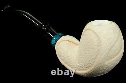 Large Bowl Freehand Pipe BLOCK MEERSCHAUM-NEW-HAND CARVED W Case#446