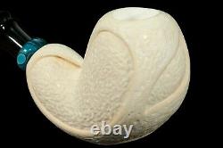 Large Bowl Freehand Pipe BLOCK MEERSCHAUM-NEW-HAND CARVED W Case#446